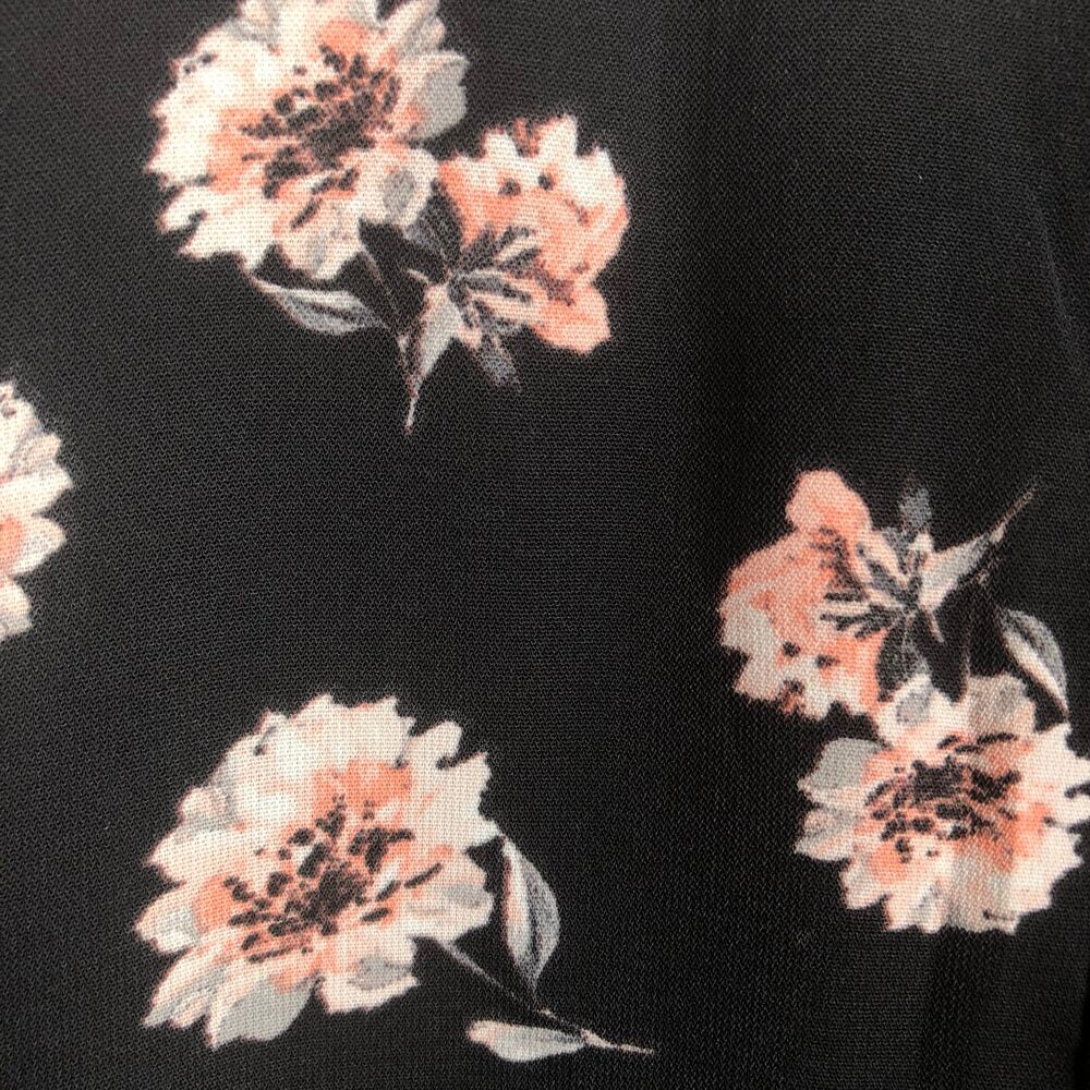 Torrid Black Floral Print Short Sleeve Bohemian Boho Classy Plus Size Blouse - Picture 4 of 8